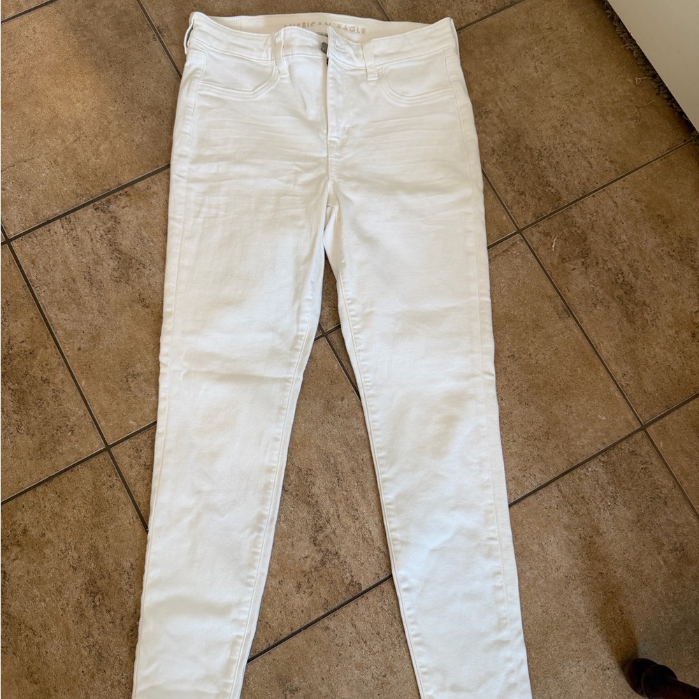 American Eagle Outfitters Women's Cream Skinny Jeans